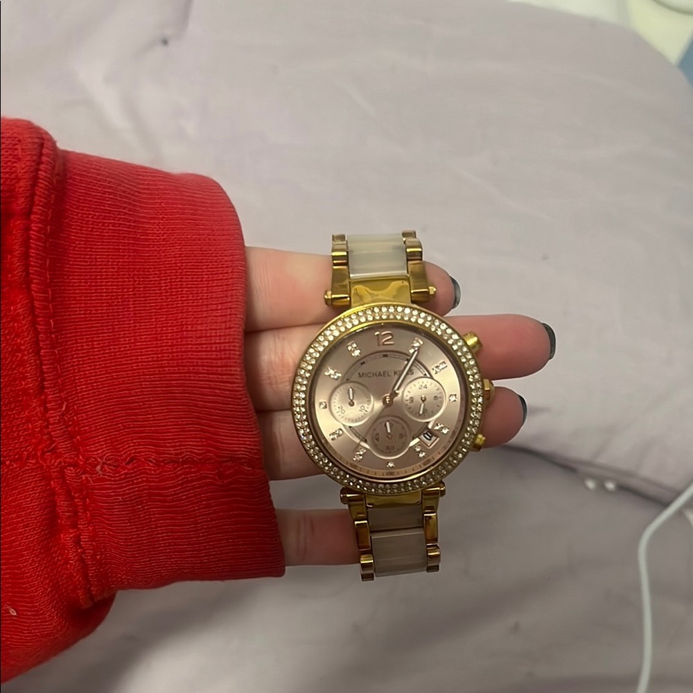 Michael Kors Gold and Rose Gold Watch